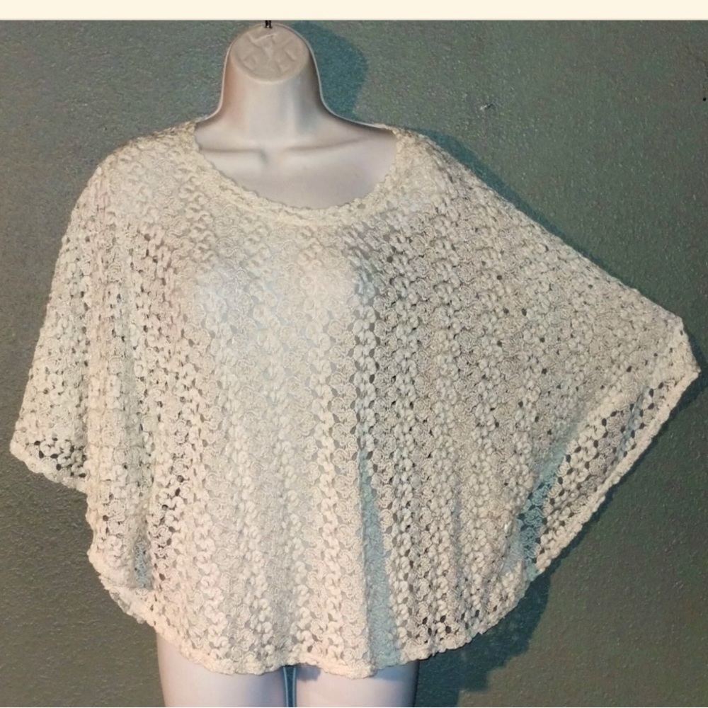 Knitted Lace Look Swimsuit Coverup or Poncho